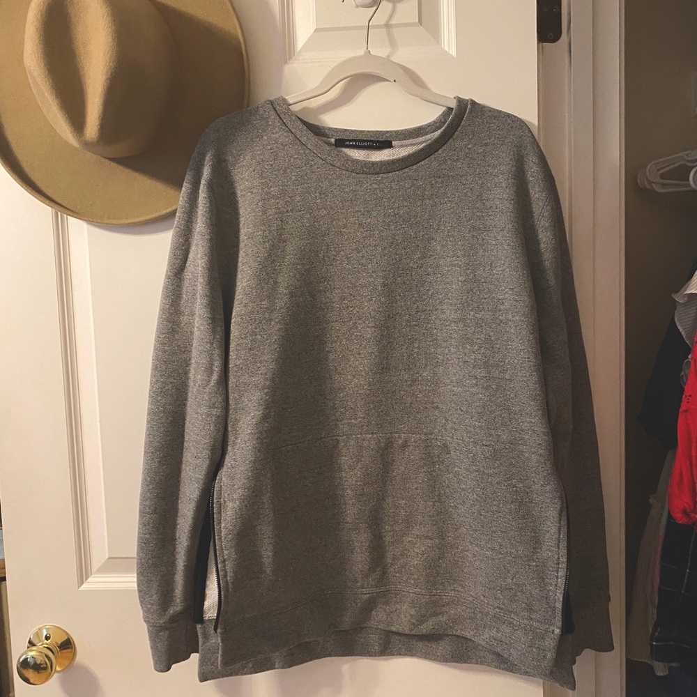 John Elliott + Co Crew Neck Sweatshirt w/ Zippers